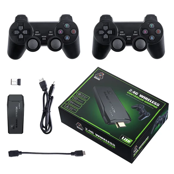 Game Stick Lite 4K Wireless TV Game Console – 2.4G Dual Controller Set
