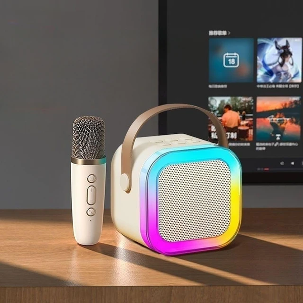 3-in-1 Bluetooth Speaker with Wireless Microphone & LED Light